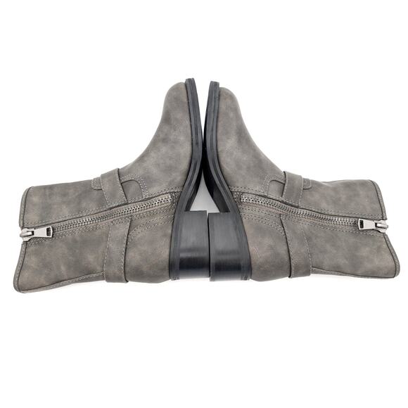 Open Edit Rylan Zip Moto Bootie Women's Square Toe Grey Volcano Size US7M EU38 - Picture 10 of 11